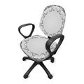 White Kaleidoscope Print Office Chair Cover