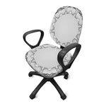 White Kaleidoscope Print Office Chair Cover