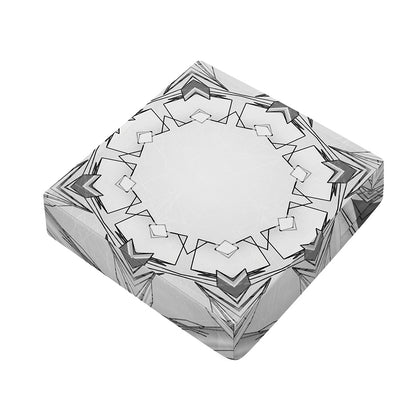 White Kaleidoscope Print Outdoor Seat Cushion Cover