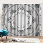 White Kaleidoscope Print Pencil Pleat Curtains