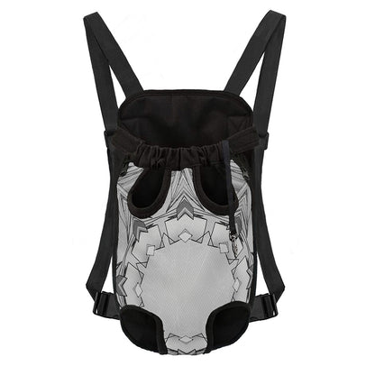 White Kaleidoscope Print Pet Carrier Backpack