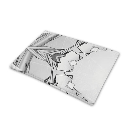 White Kaleidoscope Print Pet Cooling Mat Cover