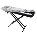 White Kaleidoscope Print Piano Keyboard Cover