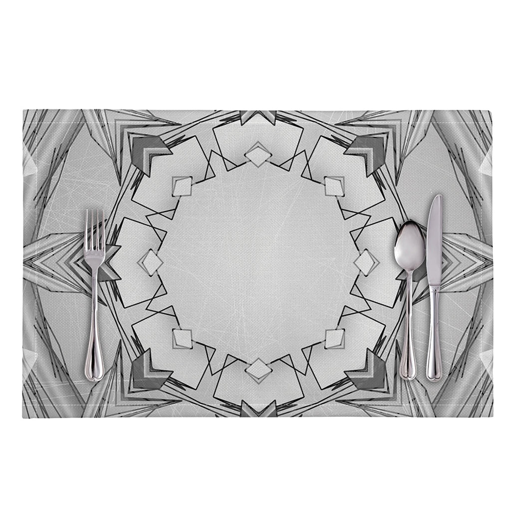 White Kaleidoscope Print Placemat