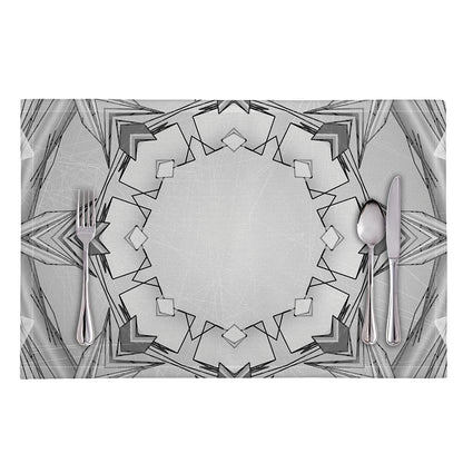 White Kaleidoscope Print Placemat