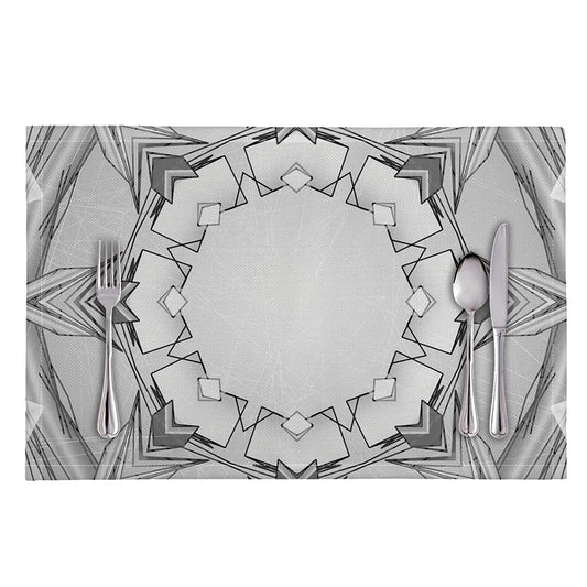 White Kaleidoscope Print Placemat