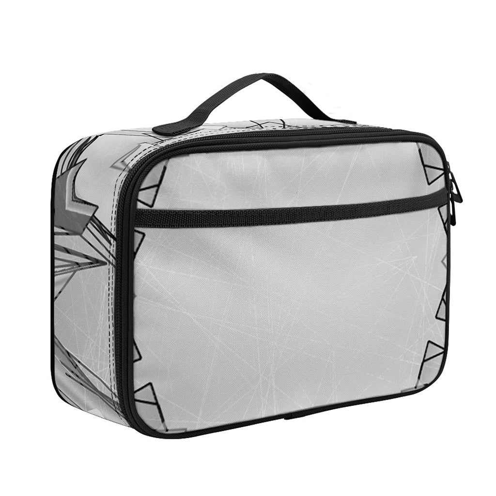 White Kaleidoscope Print Portable Lunch Bag