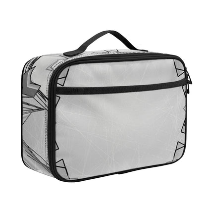 White Kaleidoscope Print Portable Lunch Bag
