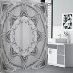 White Kaleidoscope Print Premium Shower Curtain