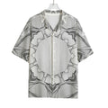 White Kaleidoscope Print Rayon Hawaiian Shirt