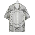 White Kaleidoscope Print Rayon Hawaiian Shirt