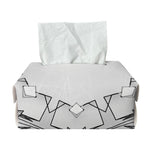White Kaleidoscope Print Rectangle Tissue Box Cover