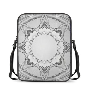 White Kaleidoscope Print Rectangular Crossbody Bag