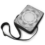 White Kaleidoscope Print Rectangular Crossbody Bag