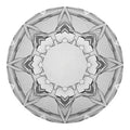 White Kaleidoscope Print Round Blanket