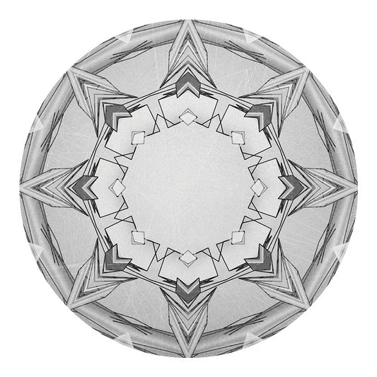 White Kaleidoscope Print Round Blanket