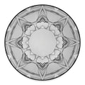 White Kaleidoscope Print Round Floor Mat