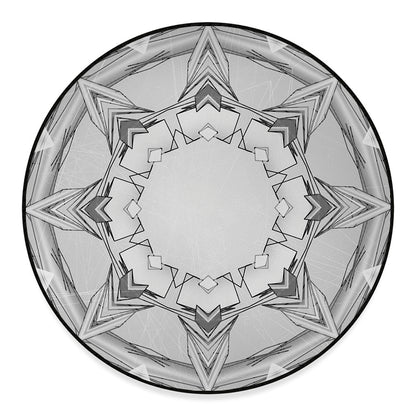 White Kaleidoscope Print Round Floor Mat