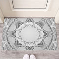 White Kaleidoscope Print Rubber Doormat
