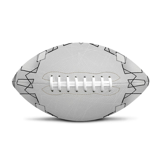 White Kaleidoscope Print Rugby Ball
