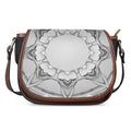 White Kaleidoscope Print Saddle Bag