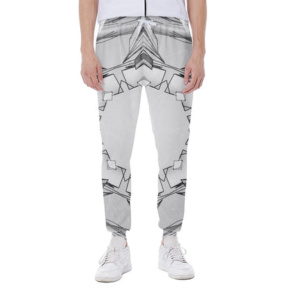 White Kaleidoscope Print Scuba Joggers