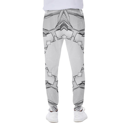White Kaleidoscope Print Scuba Joggers