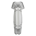 White Kaleidoscope Print Short Sleeve Long Nightdress