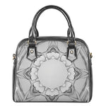 White Kaleidoscope Print Shoulder Handbag