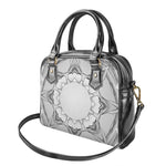 White Kaleidoscope Print Shoulder Handbag