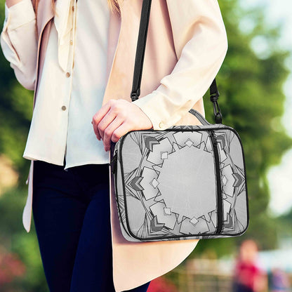 White Kaleidoscope Print Shoulder Strap Bible Bag