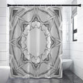 White Kaleidoscope Print Shower Curtain