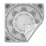 White Kaleidoscope Print Silk Bandana