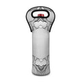White Kaleidoscope Print Single Neoprene Wine Tote