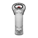 White Kaleidoscope Print Single Neoprene Wine Tote