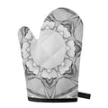 White Kaleidoscope Print Single Oven Mitt