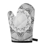 White Kaleidoscope Print Single Oven Mitt