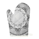White Kaleidoscope Print Single Oven Mitt