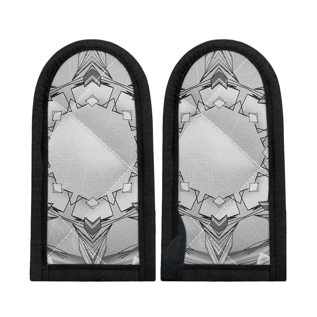 White Kaleidoscope Print Skillet Handle Cover