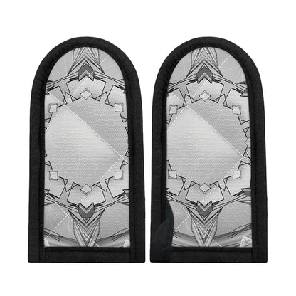 White Kaleidoscope Print Skillet Handle Cover