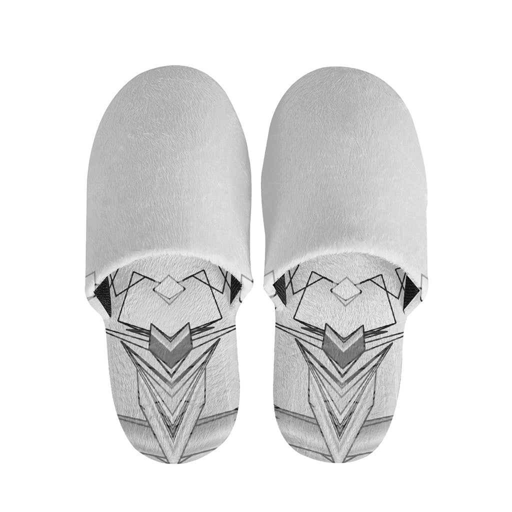 White Kaleidoscope Print Slippers