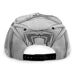 White Kaleidoscope Print Snapback Cap