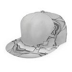 White Kaleidoscope Print Snapback Cap