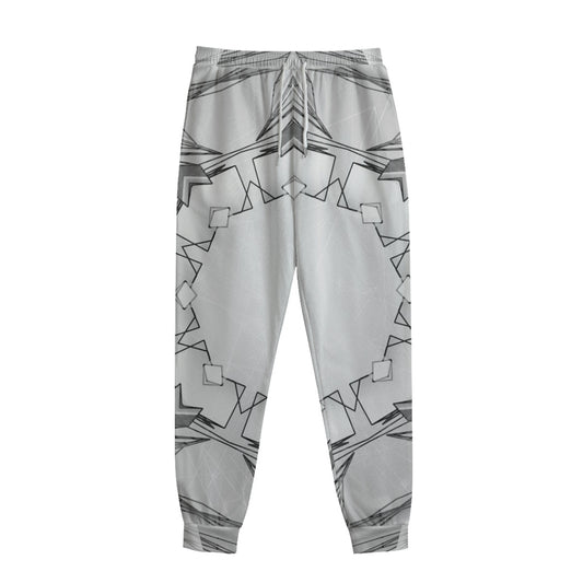 White Kaleidoscope Print Sweatpants