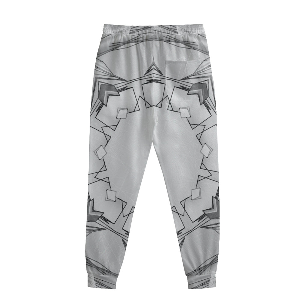 White Kaleidoscope Print Sweatpants