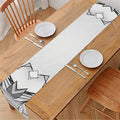 White Kaleidoscope Print Table Runner
