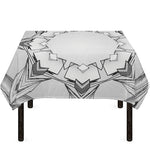 White Kaleidoscope Print Tablecloth