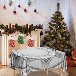 White Kaleidoscope Print Tablecloth