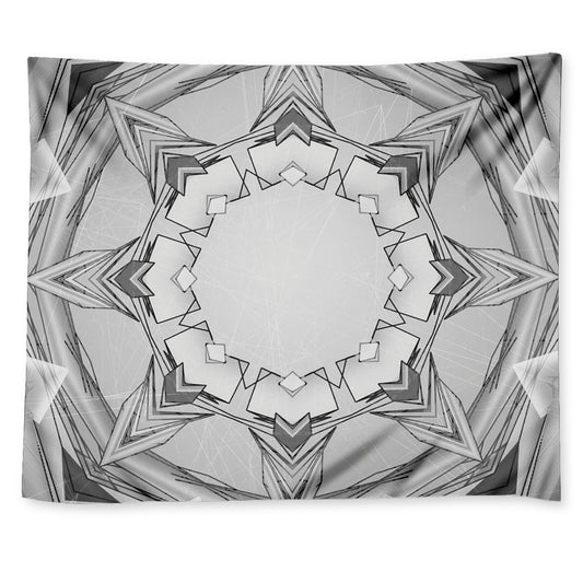 White Kaleidoscope Print Tapestry