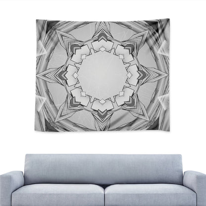 White Kaleidoscope Print Tapestry